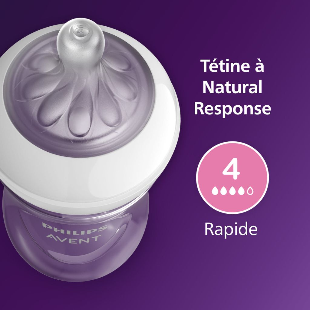 Philips AVENT Zuigfles Natural Response transparant 330 ml - 2 stuks