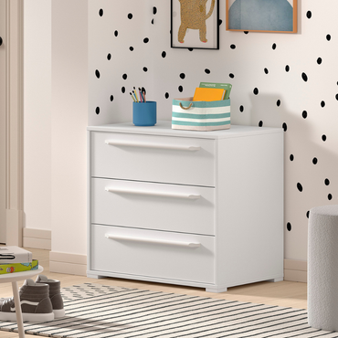 JAXX Commode Sam 3 tiroirs pour lit mi-hauteur White
