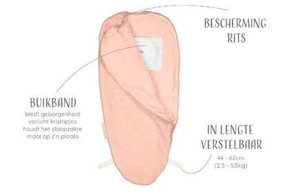 Puckababy Sac d'emmaillotage/Sac de couchage d'hiver Piep Teddy Peach