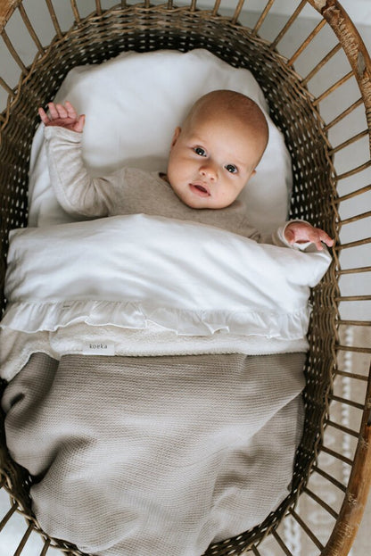 Koeka Laken voor wieg of park Ruffle Warm White