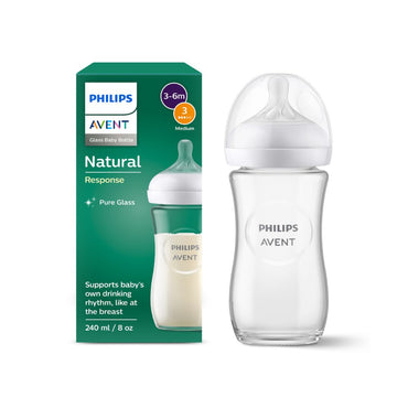 Philips AVENT Biberon en verre Natural Response transparent 240 ml - 3 pièces