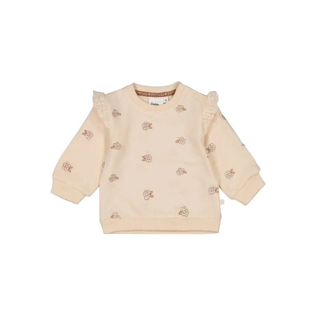 Feetje Sweater AOP - Flower Field m 74 Cream Meisjes