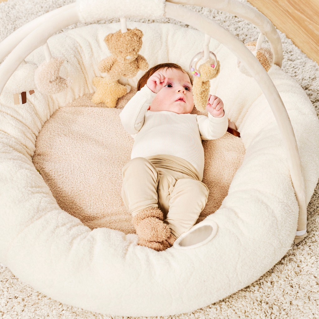 Nattou Tapis d'éveil/pouf avec arches écru