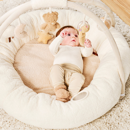 Nattou Tapis d'éveil/pouf avec arches écru