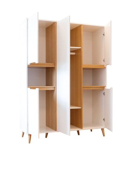 Pericles 3-delige kamer (bed L 140 x B 70 cm + commode + kast met 5 deuren) Boho White