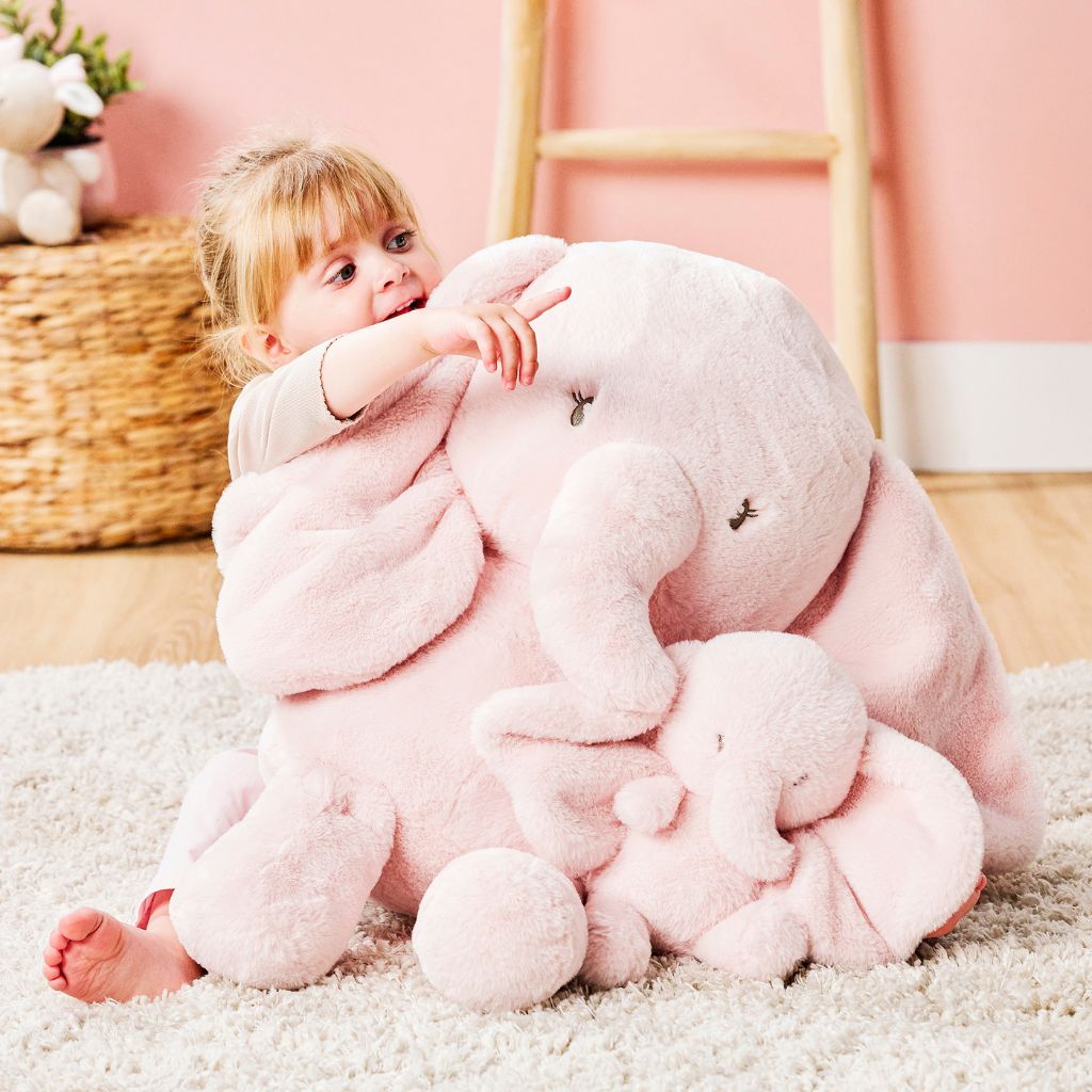 Nattou Maxi knuffel olifant 60 cm roze