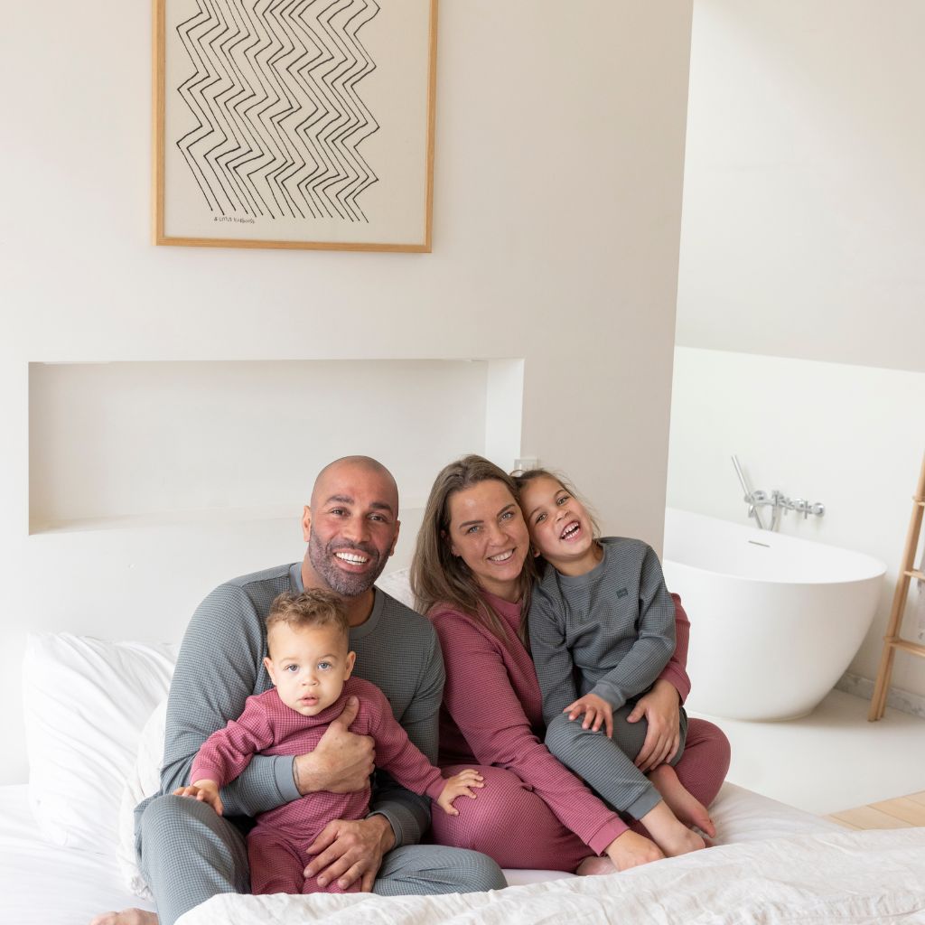 Feetje Pyjama en tissu gaufré 2 pièces pour adulte Berry