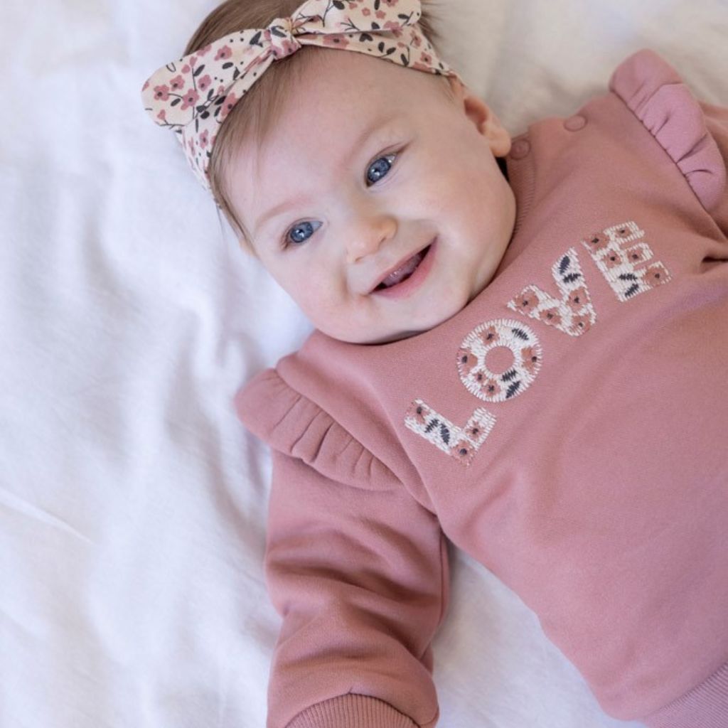 Feetje Sweater - Woodland Bloom Mauve Meisje