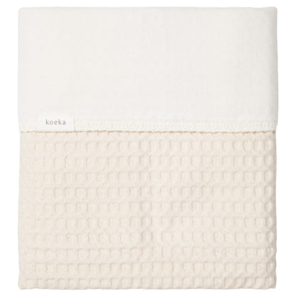 Koeka Couverture pour berceau ou parc Amsterdam Cotton fleece wafel Natural