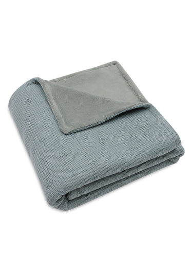 Jollein Couverture en polaire pour berceau ou parc Cosy Knit Sea Green coton Lg 100 x L 75 cm