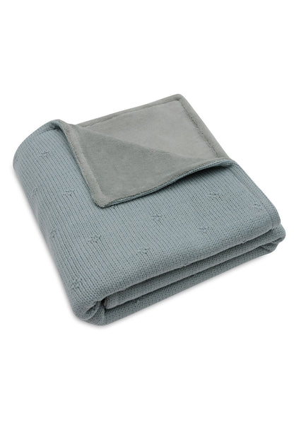 Jollein Couverture en polaire pour berceau ou parc Cosy Knit Sea Green coton Lg 100 x L 75 cm