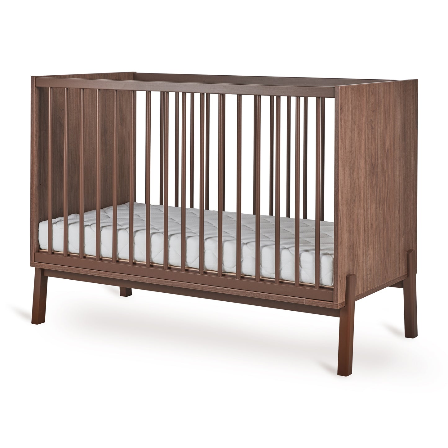 Quax Chambre de bébé 3 pièces (lit L 120 x Lg 60 cm + commode avec rallonge + armoire 2 portes) Ashi Chestnut