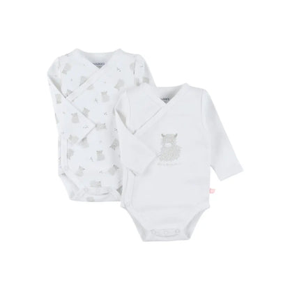 Noukie's Body cache-coeur coton bio Fluffy & Orso blanc - 2 pièces