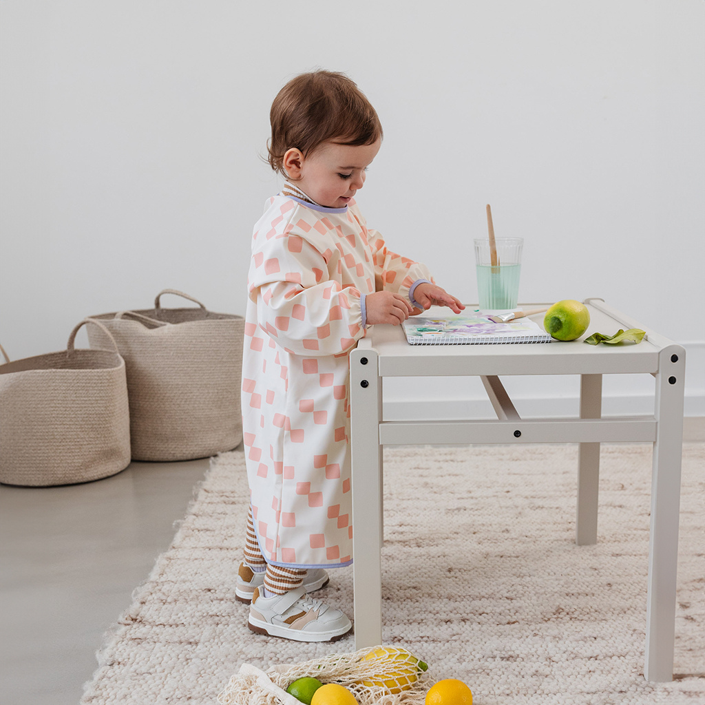 Lässig Bavoir à longues manches Happy Fruits Peach