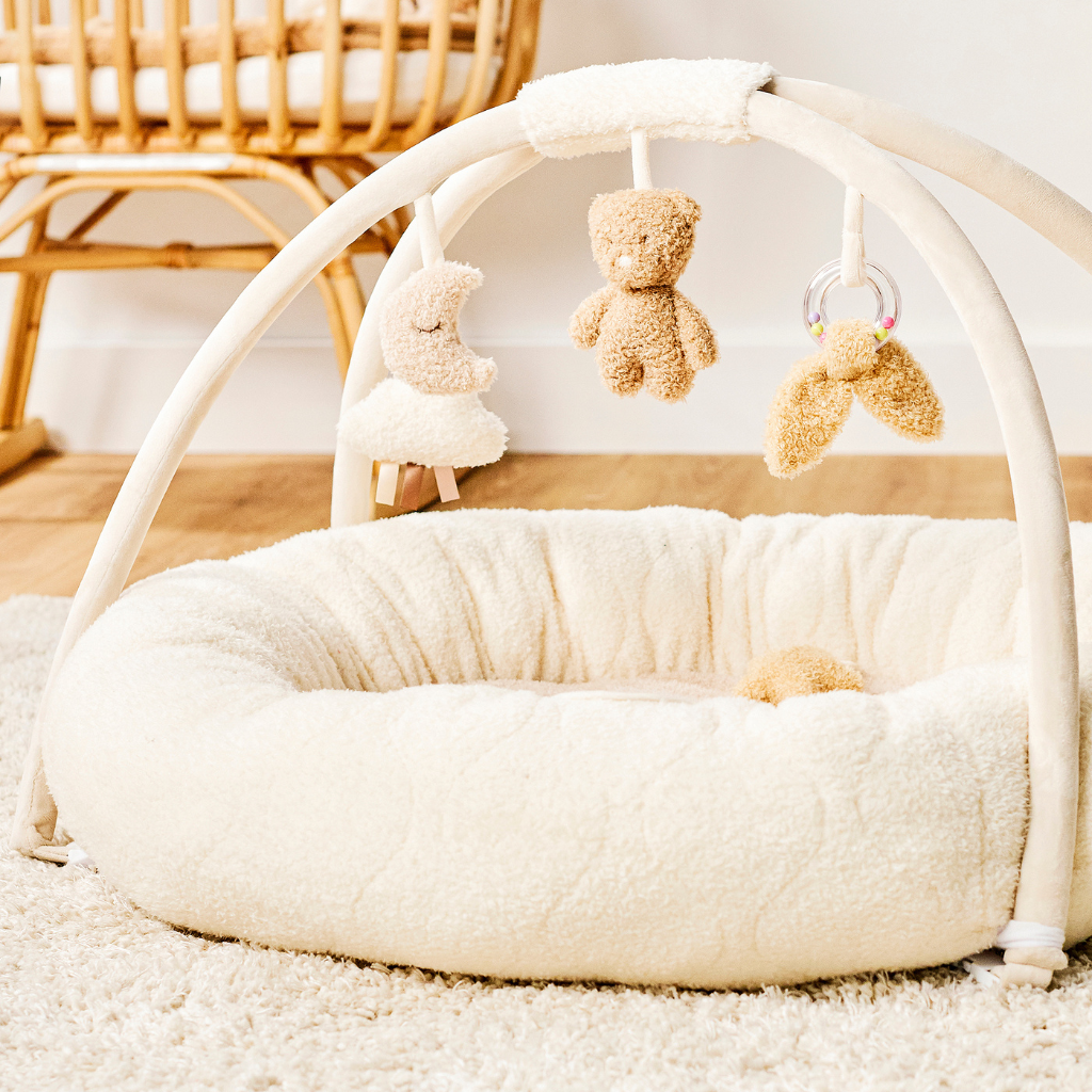 Nattou Tapis d'éveil/pouf avec arches écru