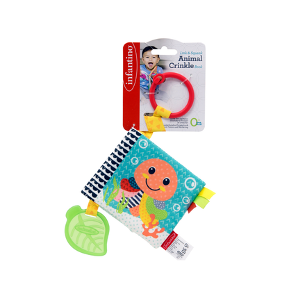 Infantino Crinkle Book Link & Squeak Animal