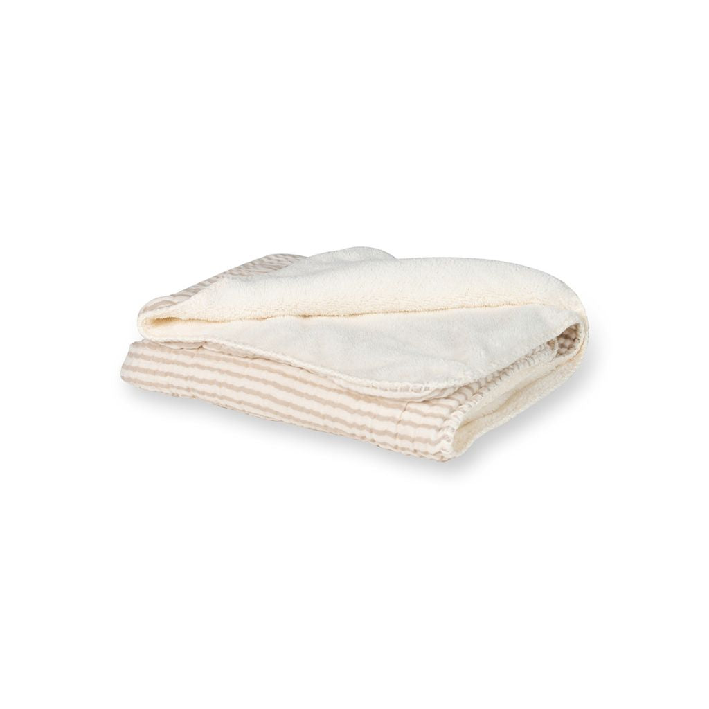 deken muslin/teddy 80x65 NATURAL STRIPES