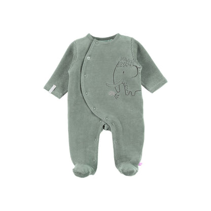 Noukie's Pyjama fluweel Funny Mammoet groen