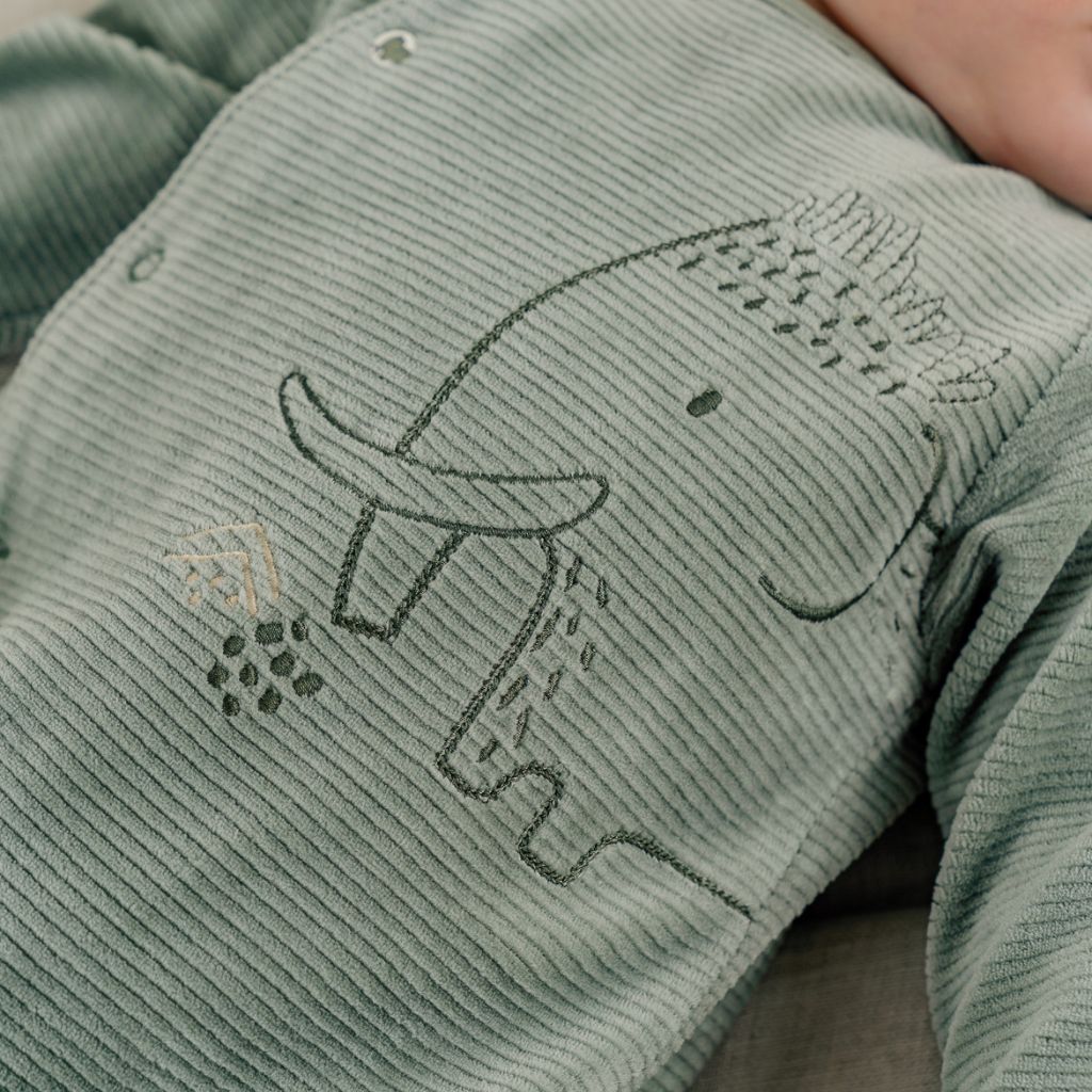 Noukie's Pyjama fluweel Funny Mammoet groen