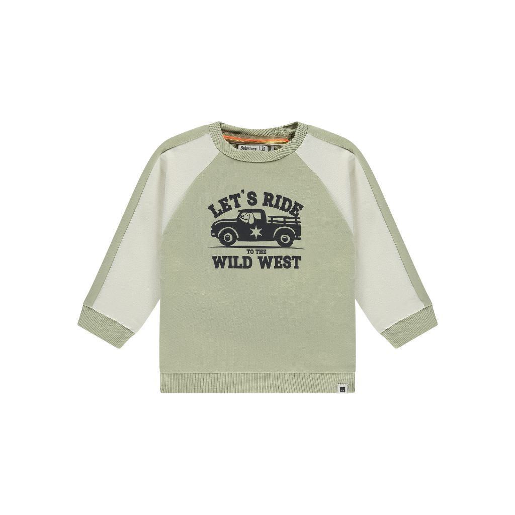 Sweat-shirt BabyFace vert sauge