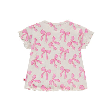 Babyface T-shirt à Manches Courtes Pour Filles Couleur Ivoire Et Rose