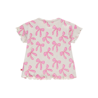Babyface T-shirt à Manches Courtes Pour Filles Couleur Ivoire Et Rose