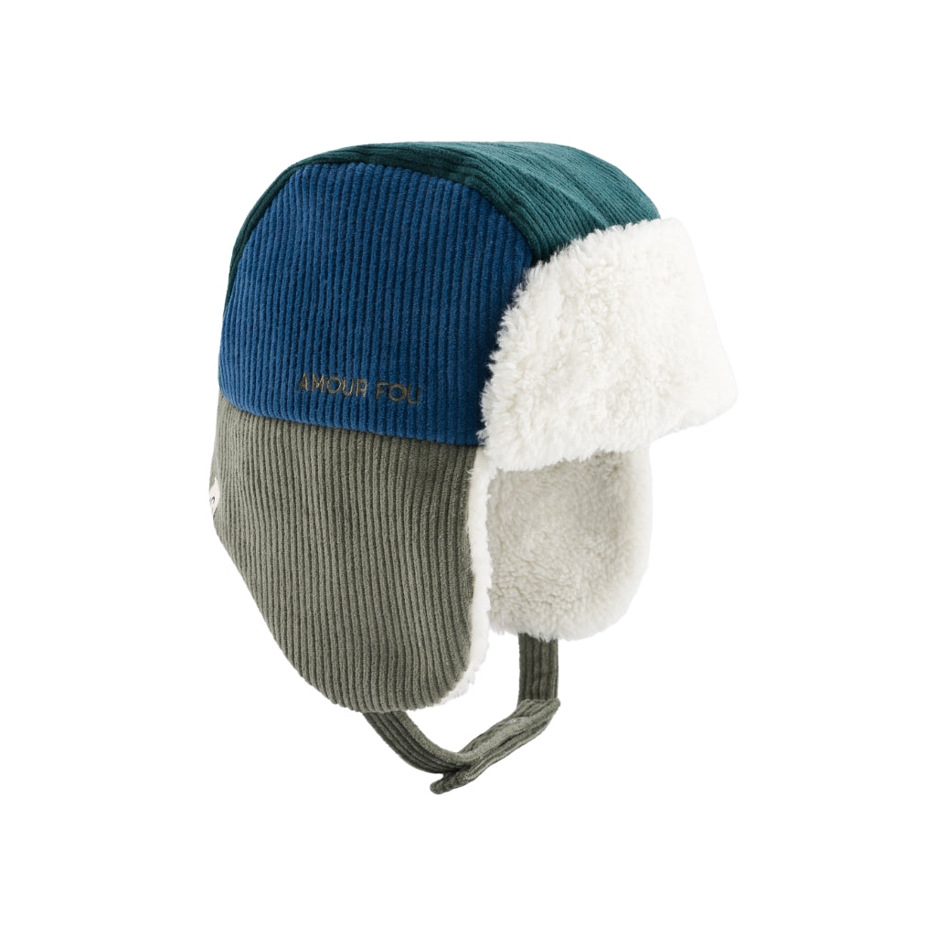 Chamaye Pet Met Oorbescherming Corduroy Amour Fou Boy Green