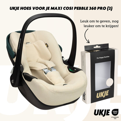 Ukje Housse de siège-auto pour Maxi-Cosi Pebble 360 Pro (2) Groupe 0 en tissu gaufré beige