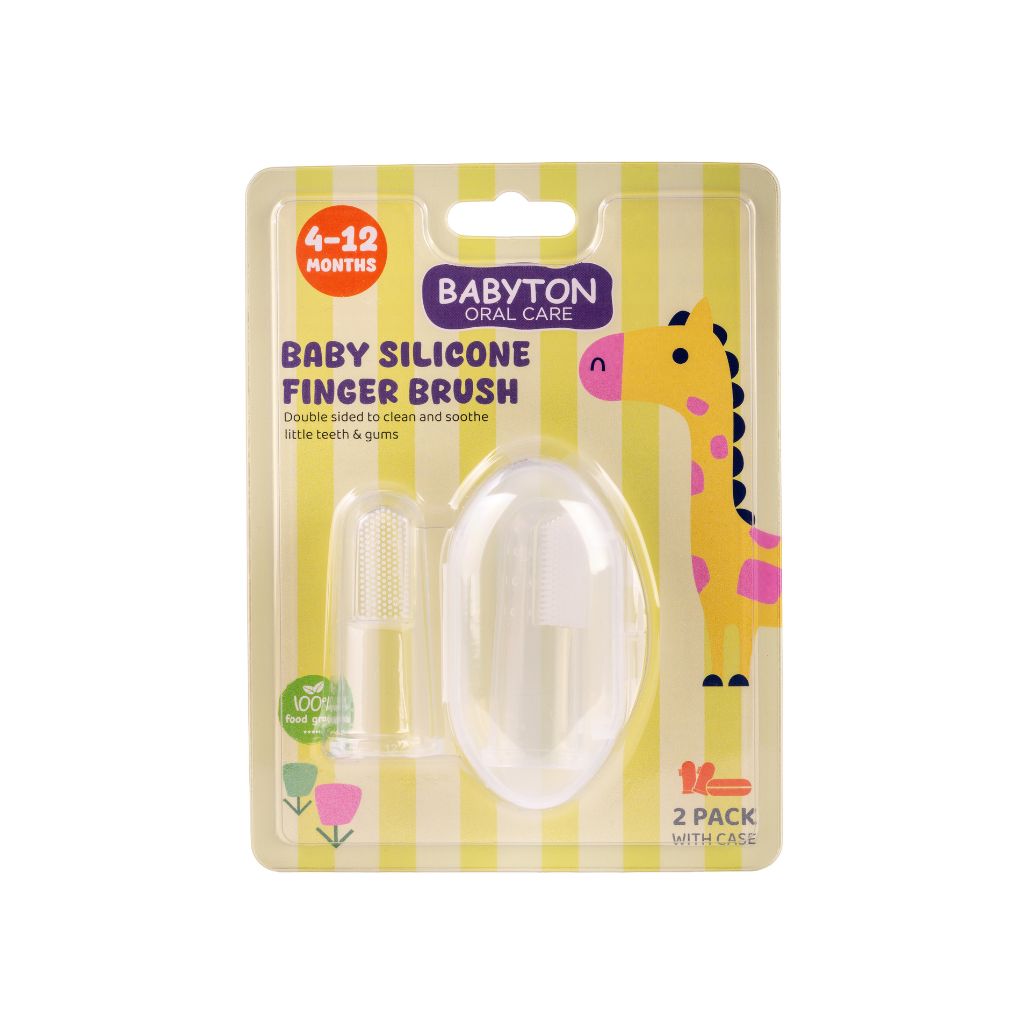 Babyton Brosse à dents en silicone pour doigt - 2 pièces