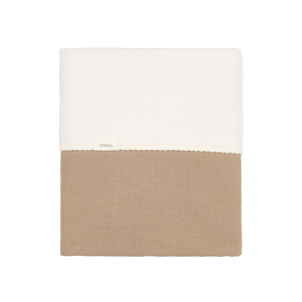 Koeka Couverture pour berceau en coton polaire gaufré Faro Marron