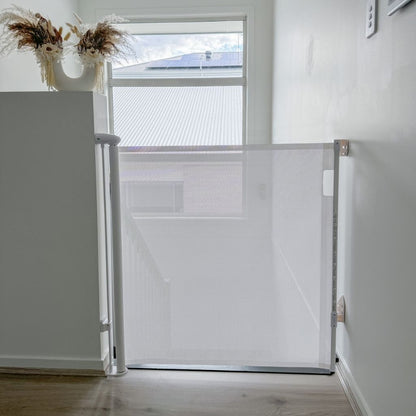 Dreambee Barrière De Sécurité Pour Porte et Escalier Safe&Roll Enroulable Blanche