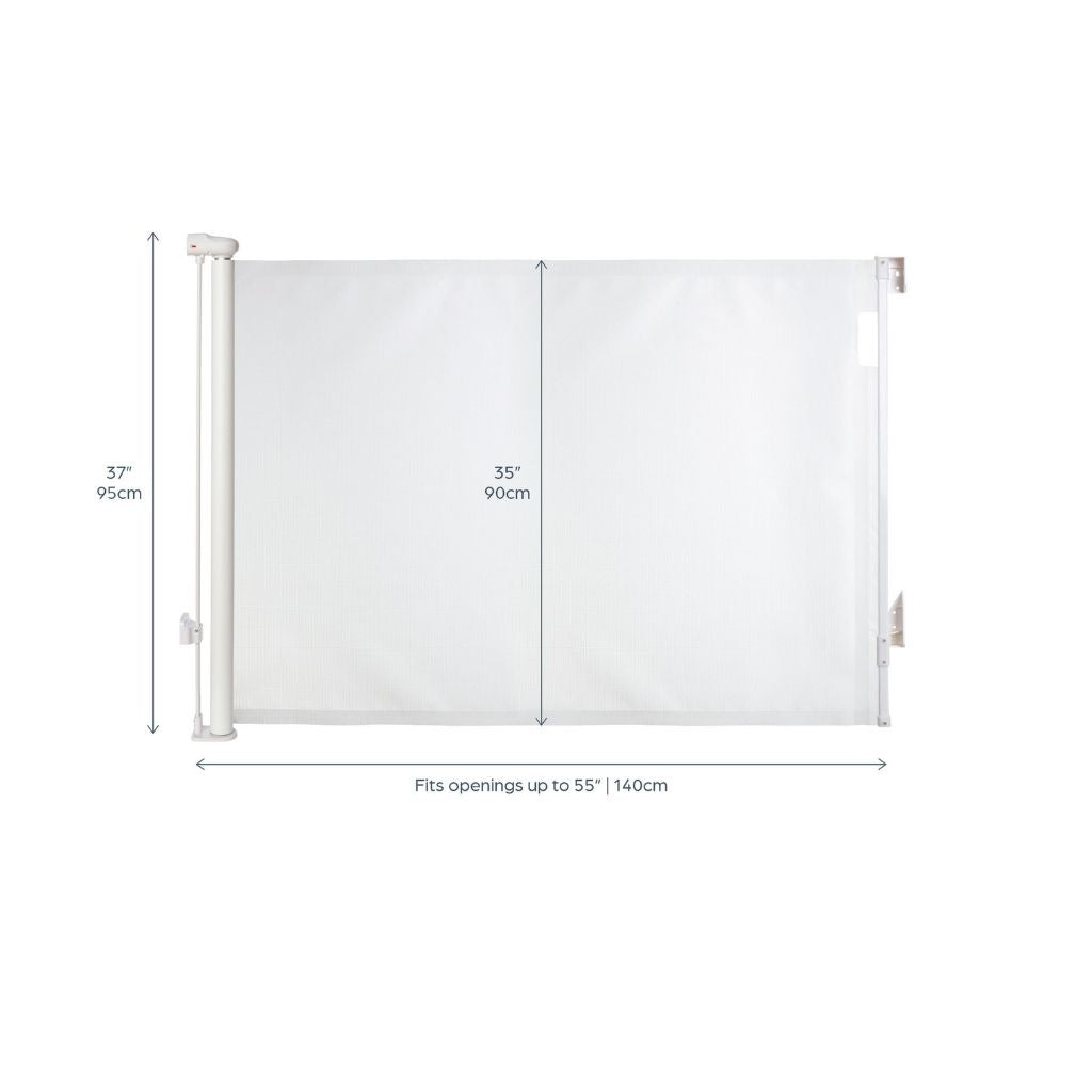Dreambee Barrière De Sécurité Pour Porte et Escalier Safe&Roll Enroulable Blanche