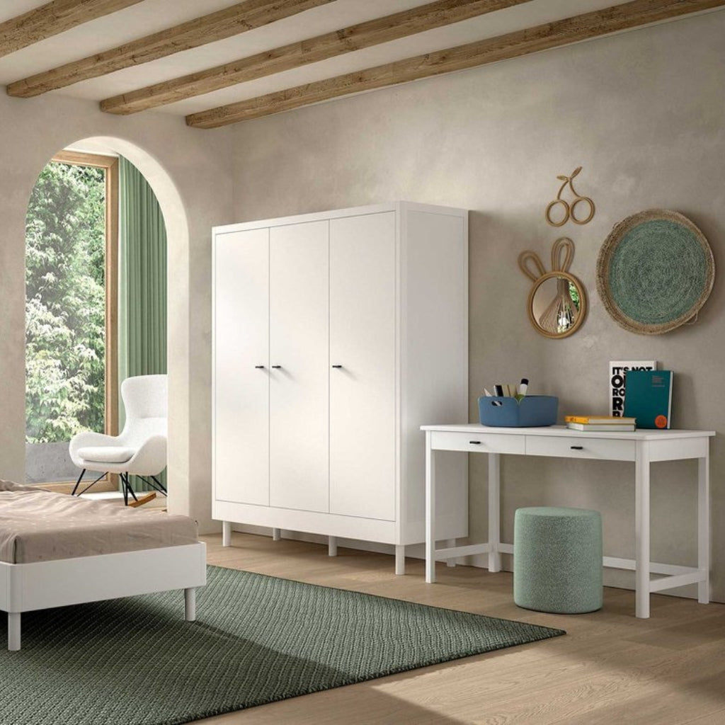 JAXX Armoire 3 portes FORREST Hêtre Blanc