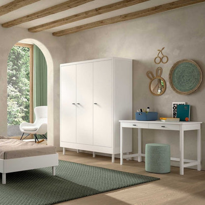 JAXX Armoire 3 portes FORREST Hêtre Blanc