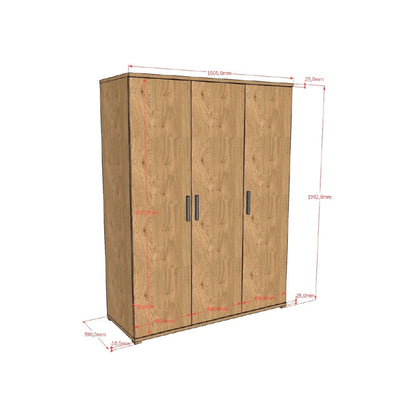 JAXX 3 Deurs Kleerkast FORREST Eik