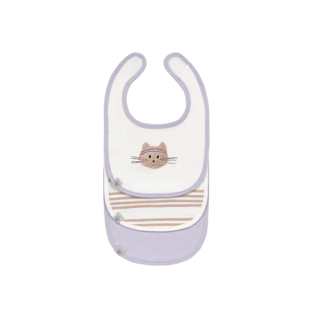 Lässig Newborn slabbetjes Tiny Team Cat - 3 stuks