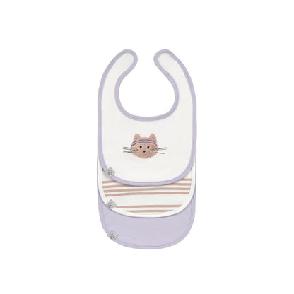 Lässig Newborn slabbetjes Tiny Team Cat - 3 stuks