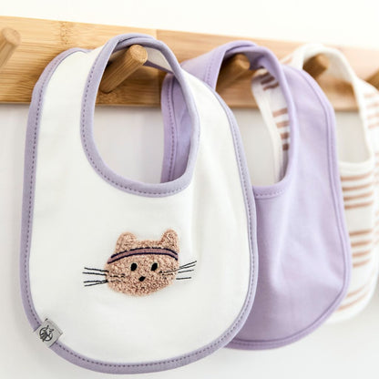 Lässig Newborn slabbetjes Tiny Team Cat - 3 stuks