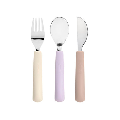 Lässig Siliconen bestekset Tiny Team Cat - 3 stuks