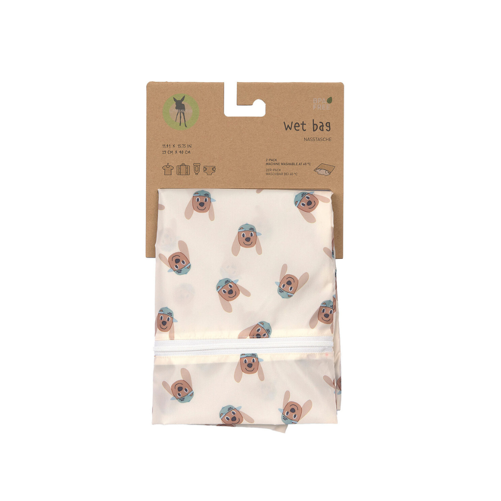 Lässig Wetbag Dog Beige/Groen – 2 stuks
