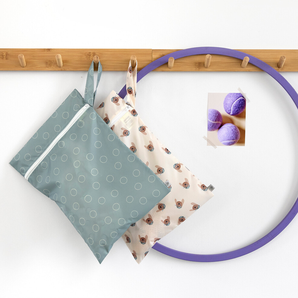 Lässig Wetbag Dog Beige/Groen – 2 stuks