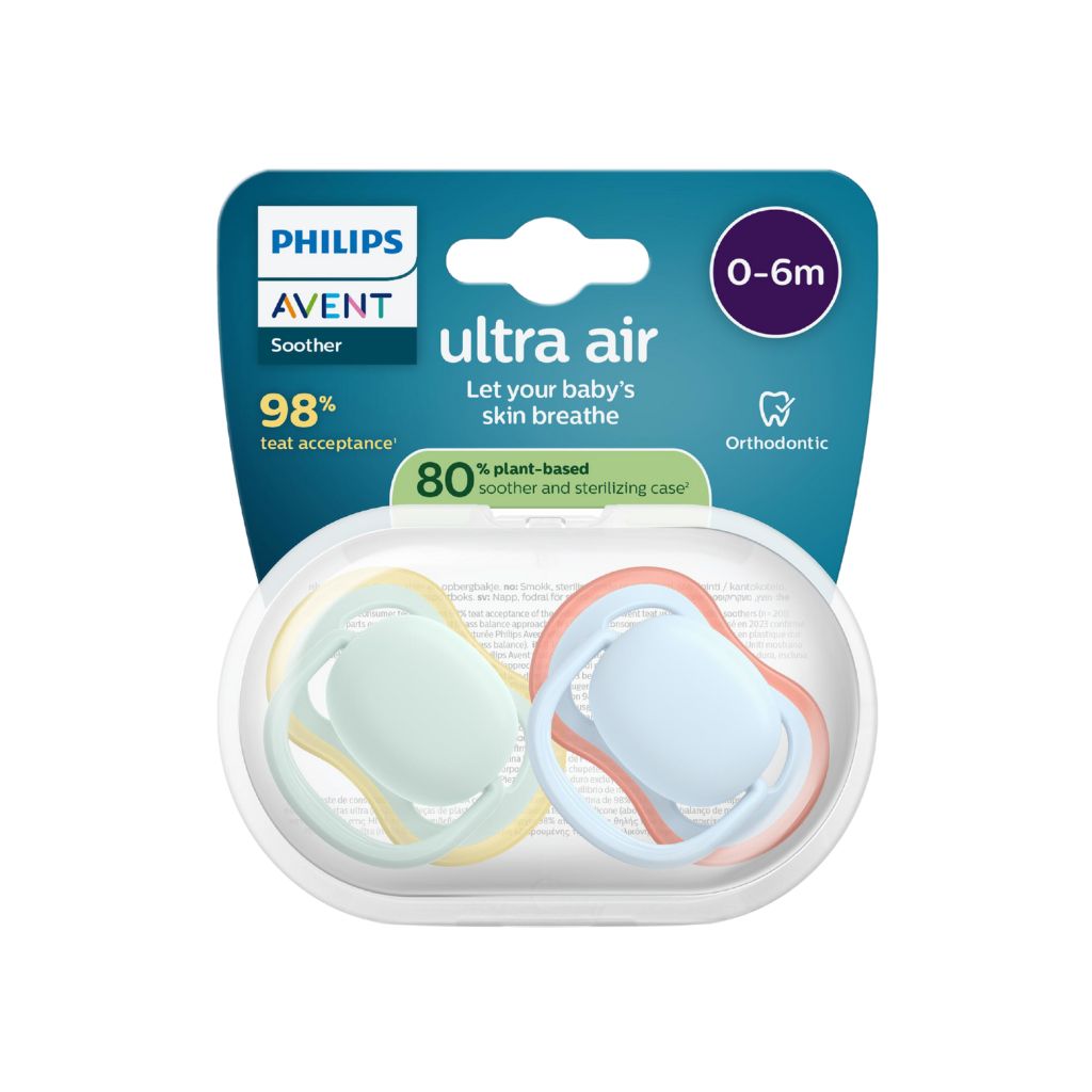 AVENT Sucette 0-6 mois Ultra Air Pistache/bleu - 2 pièces