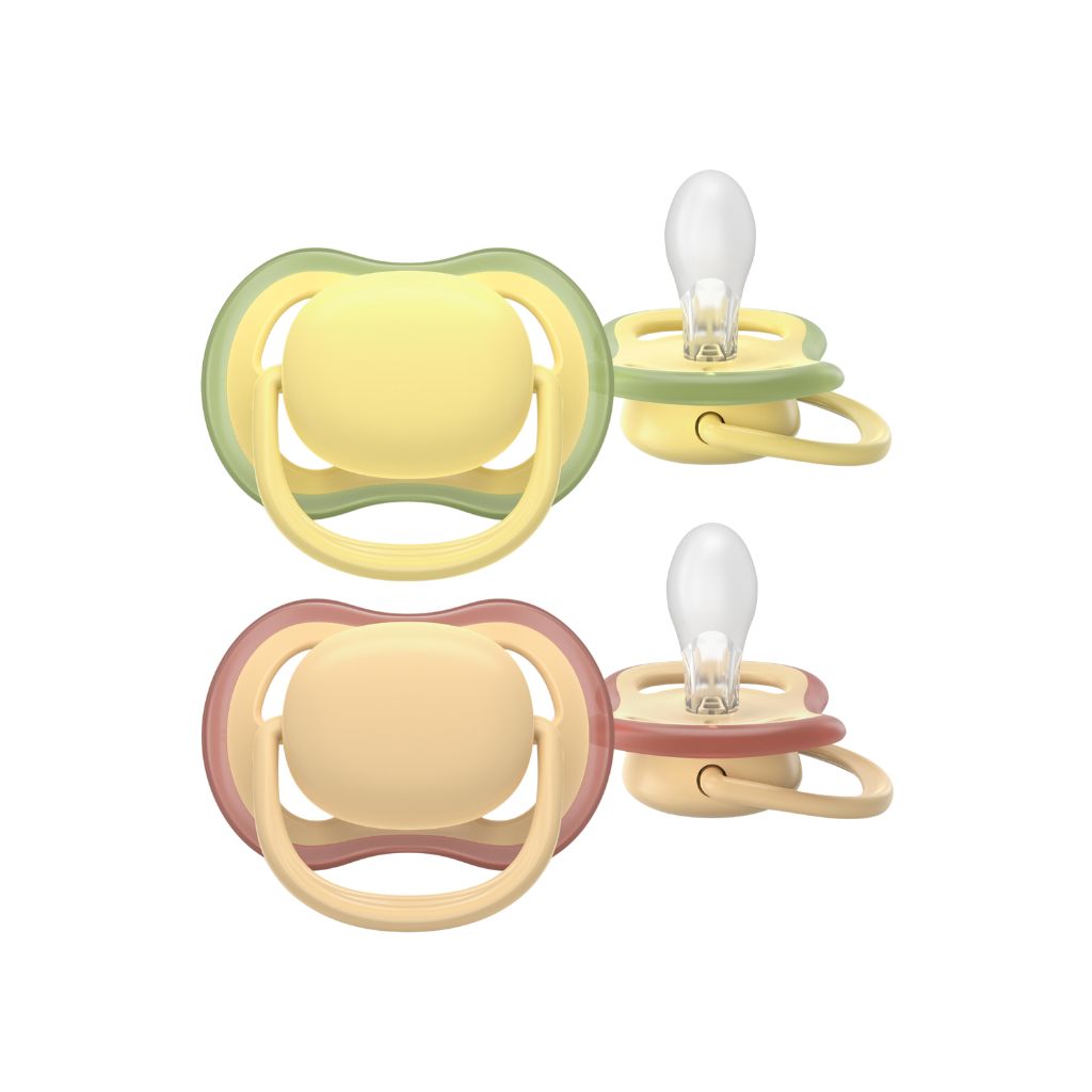 AVENT Sucette 0-6 mois Ultra Air beige/vert - 2 pièces
