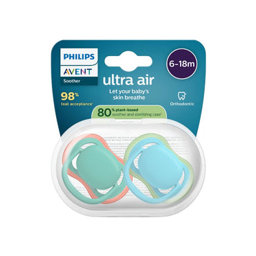AVENT Sucette 6-18 mois Ultra Air bleu nuit/vert - 2 pièces