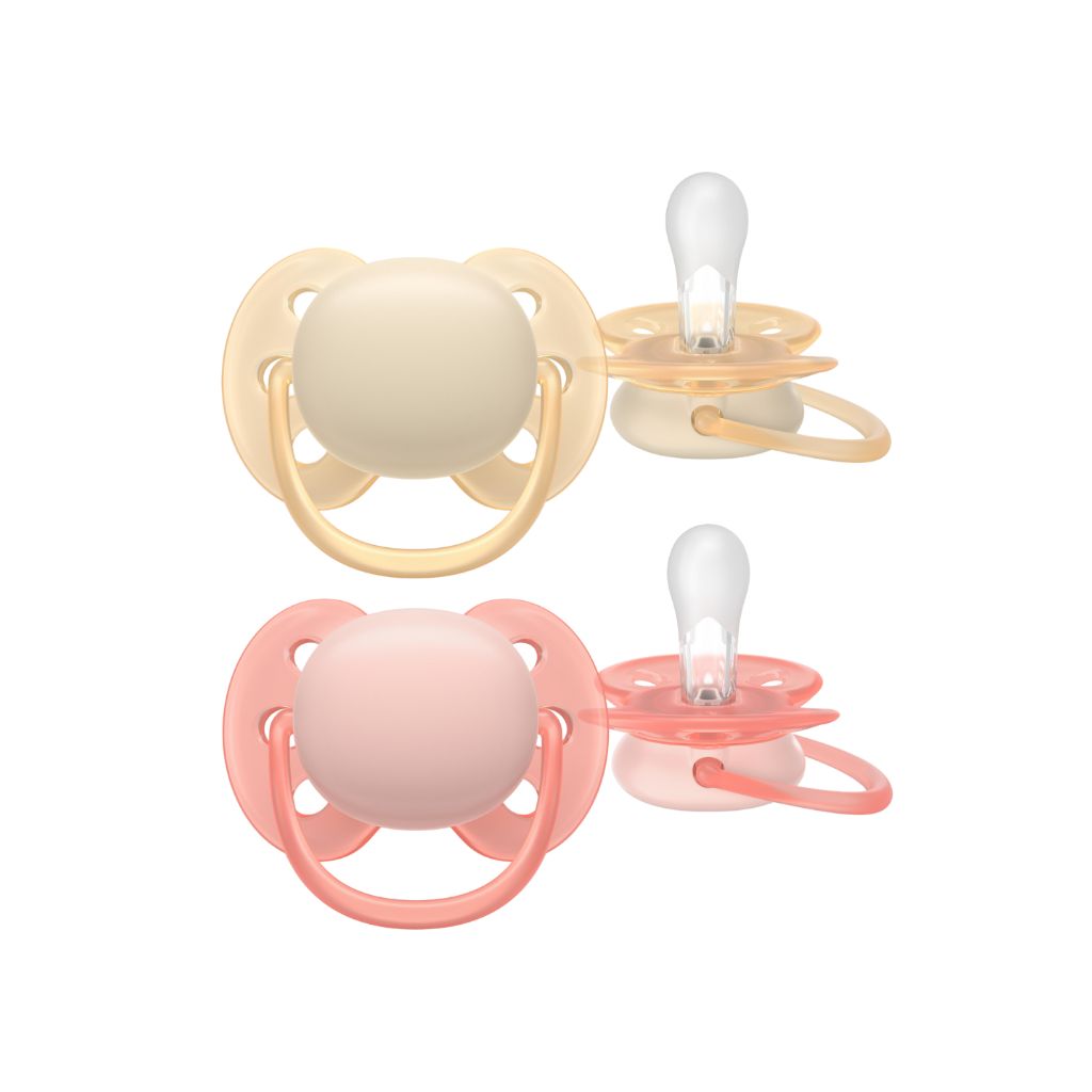 AVENT Sucette 0-6 mois Ultra Soft rose/beige - 2 pièces