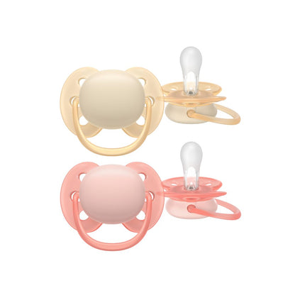 AVENT Sucette 0-6 mois Ultra Soft rose/beige - 2 pièces