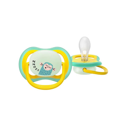 AVENT Sucette Ultra Air Nighttime Glow in the Dark +18 M singe/chat - 2 pièces
