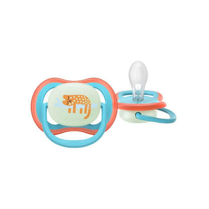 AVENT Sucette Ultra Air Nighttime Glow in the Dark +18 M singe/chat - 2 pièces