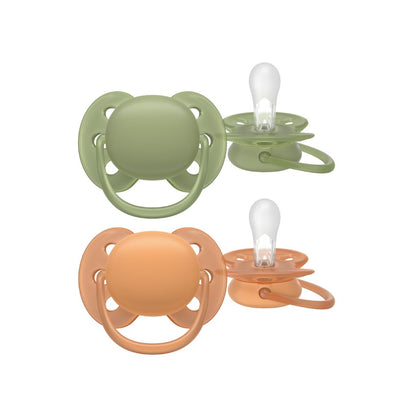 AVENT Sucette +18 mois Ultra Soft terracotta/kaki - 2 pièces