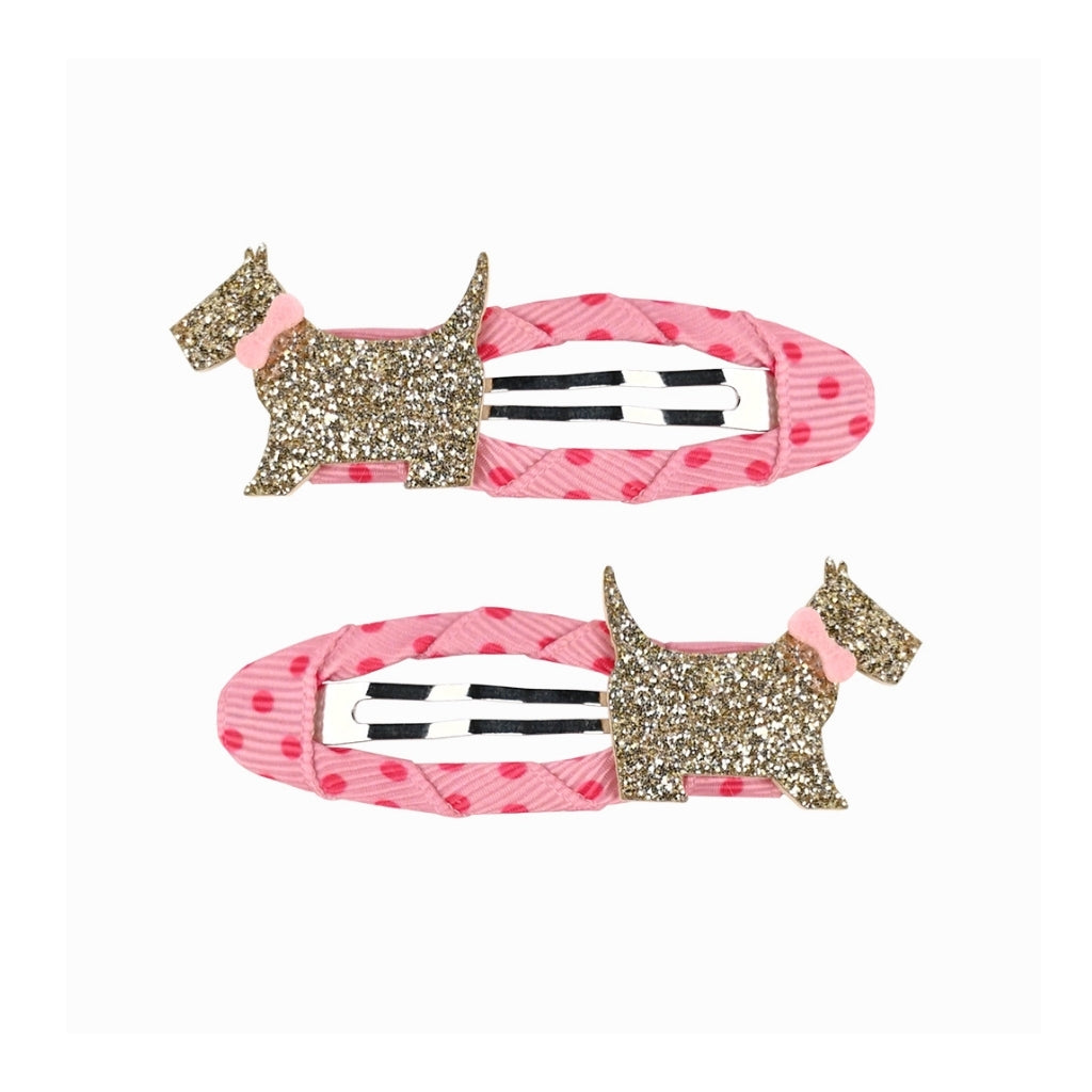 Busy Lizzie Barrettes avec teckel rose – 2 pièces